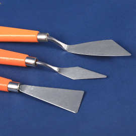 三支装美术用刮刀木手柄刮刀组合水粉丙烯绘画调色刀油画棒刮铲