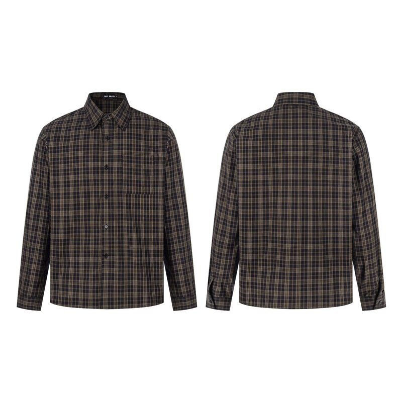 Pure cotton vintage plaid long-sleeve shirt for men, new spring and autumn style, casual and relaxed, high-end loose-fitting commuter shirt Pure cotton vintage plaid long-sleeve shirt for men, new spring and autumn style, casual and relaxed, high-end loose-fitting commuter shirt