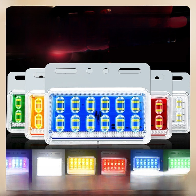 (2개) 12D 트럭 LED 측면 빛 빛 24V 높은 밝기 타이어 빛 지상 빛 자동차 트레일러 넓은 빛 측면 빛 허리 빛
