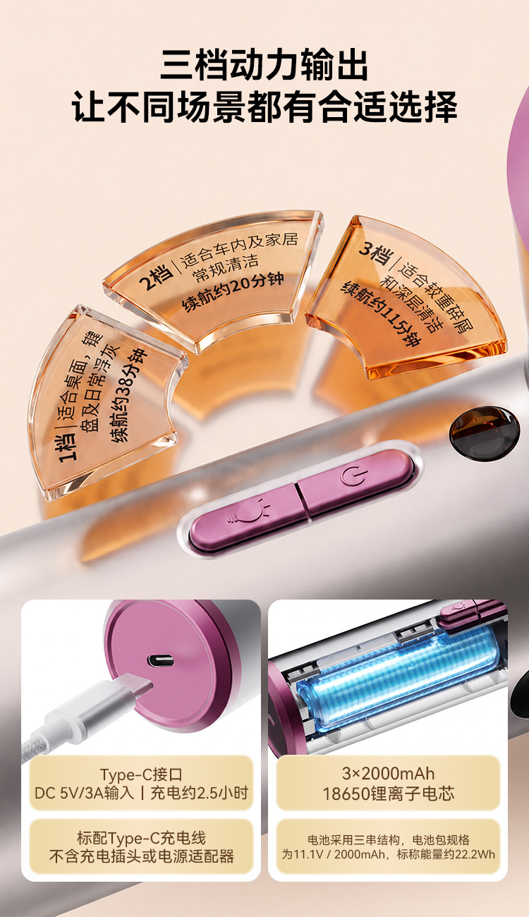 [Premium Selection] Car Vacuum Cleaner: High Suction, Blow & Vacuum in One, Handheld, Portable, Rechargeable, for Home and Car Use