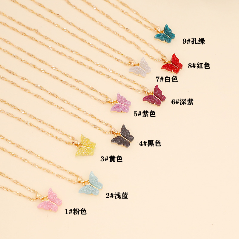korean style multicolor fluorescent butterfly necklacepicture11