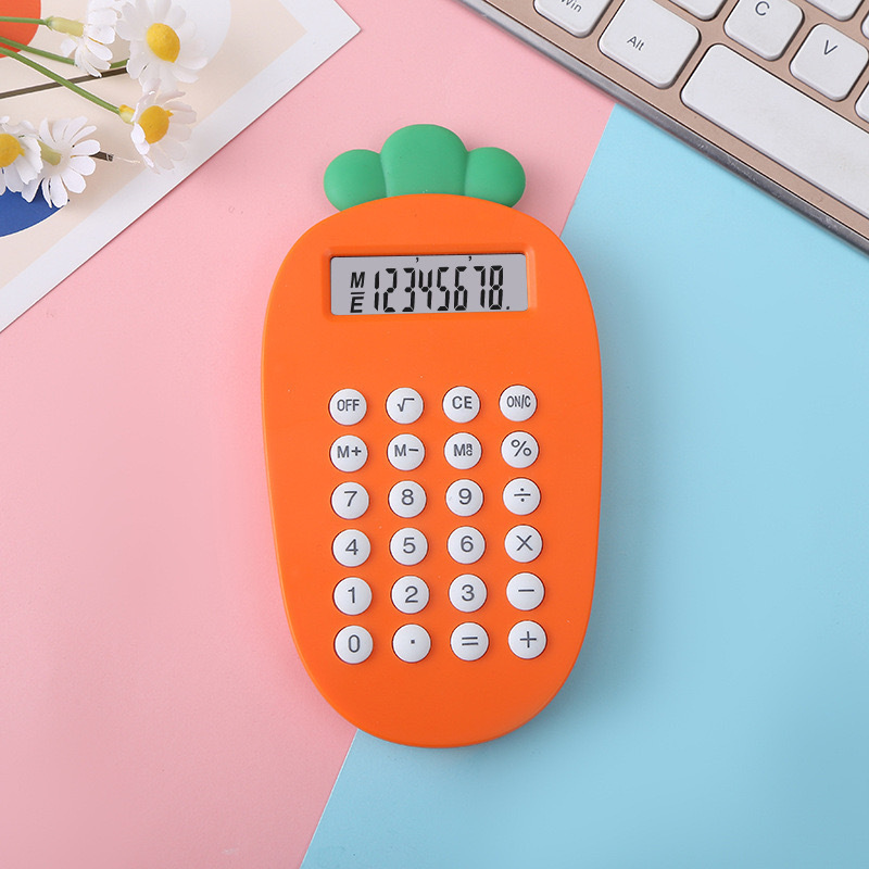 Caricatura encantadora creativa portátil finanzas estudiantes contabilidad financiera aritmética especial calculadora de zanahorias de garra de gato