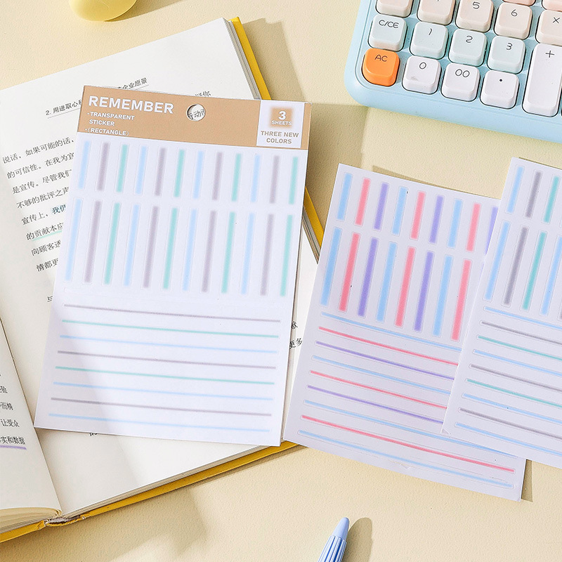 Memorias borrosas niebla cara impermeable pegatinas de cuentas de mascotas Morandi color transparente etiqueta pegatinas de plan de índice pegatinas