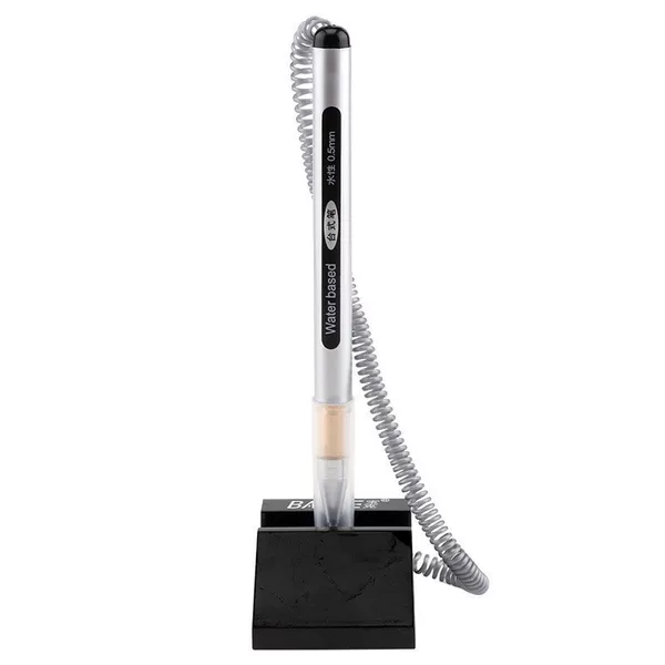 Baoke 650 Desktop Pen Holder Fixed Pen Stand Bank Counter Office Signature Pen Base Black Desk Pen