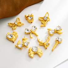 通孔沙金手机链diy材料手机挂链镶钻合金饰品配件包包挂件diy配件