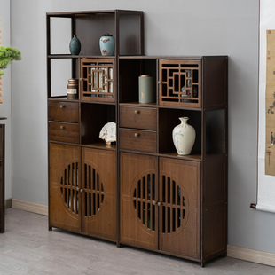 ft New Chinese Style Cabinet Sideboard Modern Storage Cabinet Living Room Tea Cabinet Wall Bamboo Cabinet Bogu Storage Cabinet Tea Water