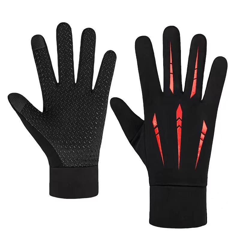 Guantes para hombres de invierno para montar al aire libre con guantes de piel de pantalla táctil caliente para automóviles eléctricos a prueba de viento a prueba de agua