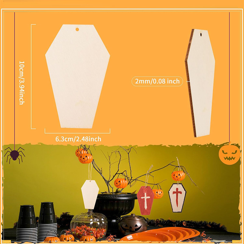 クロスボーダーハロウィン木製ジンジャーブレッドマンペンダント装飾クリスマスホーム DIY クリエイティブ落書きギフトタグ|undefined