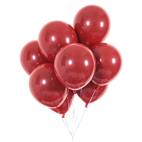 Thickened Round Latex Balloons | Double-Layer Pomegranate-Red Balloons | Creative Red Balloons for Wedding Room Decor