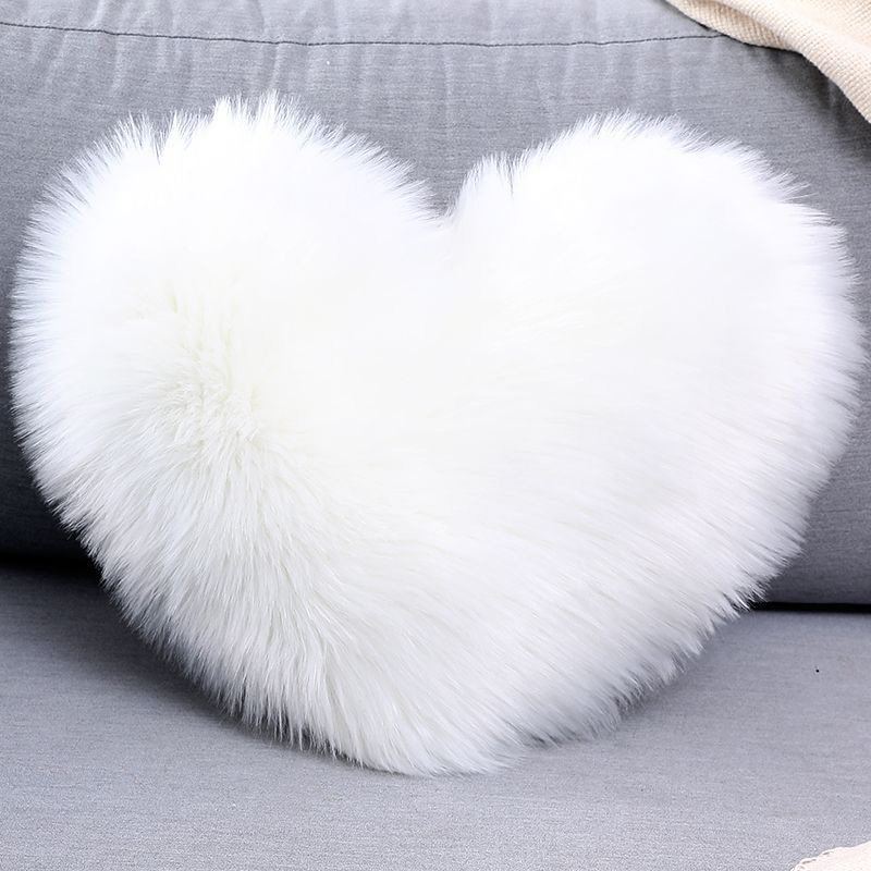 Creativo en forma de corazón de felpa almohada cojín almohada con núcleo sofá cintura cojín Oficina asiento de lana-como almohada cojín