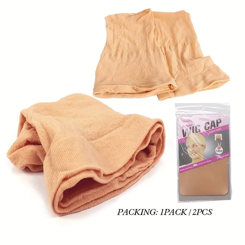 2er Pack Nylon Perückenkappe Für Damen Elastische Cosplay Haarnetz_voghion.com