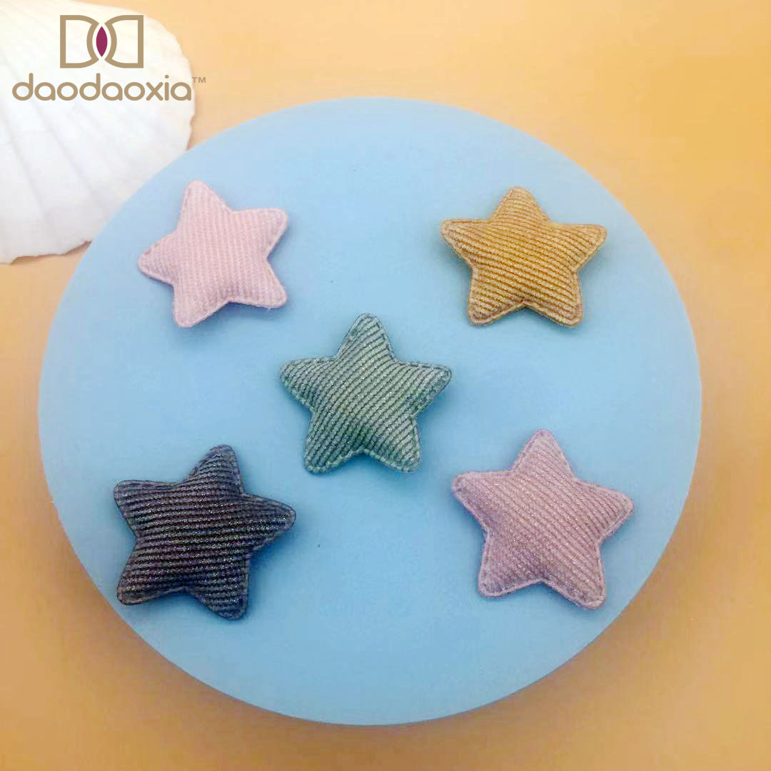 Children's Clothing Accessories Pink Gold Little Stars Cotton Fabric Kindergarten Girl Hairpin DIYHeaddress Accessories