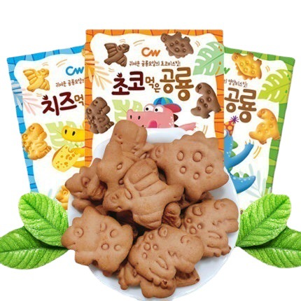 青佑牌恐龙形牛奶饼干60g盒装儿童动物形状休闲青右恐龙饼干