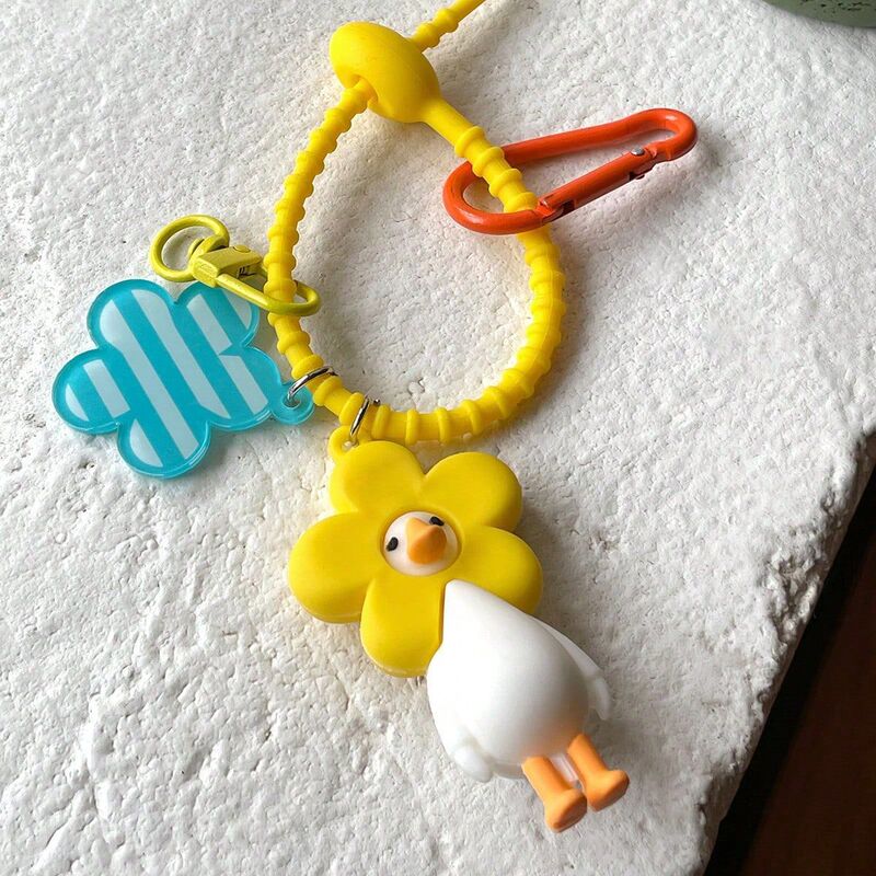 high quality Personality Trendy Jewelry Gift Cartoon Silicone Keychain Flower Chicken Pendant Women's Bag Pendant