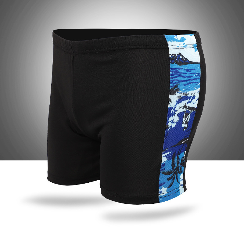 Men's swimming trunks comfortable plus fat flat angle swimming trunks adult swimming trunks hot spring beach swimming trunks men's factory direct sales
