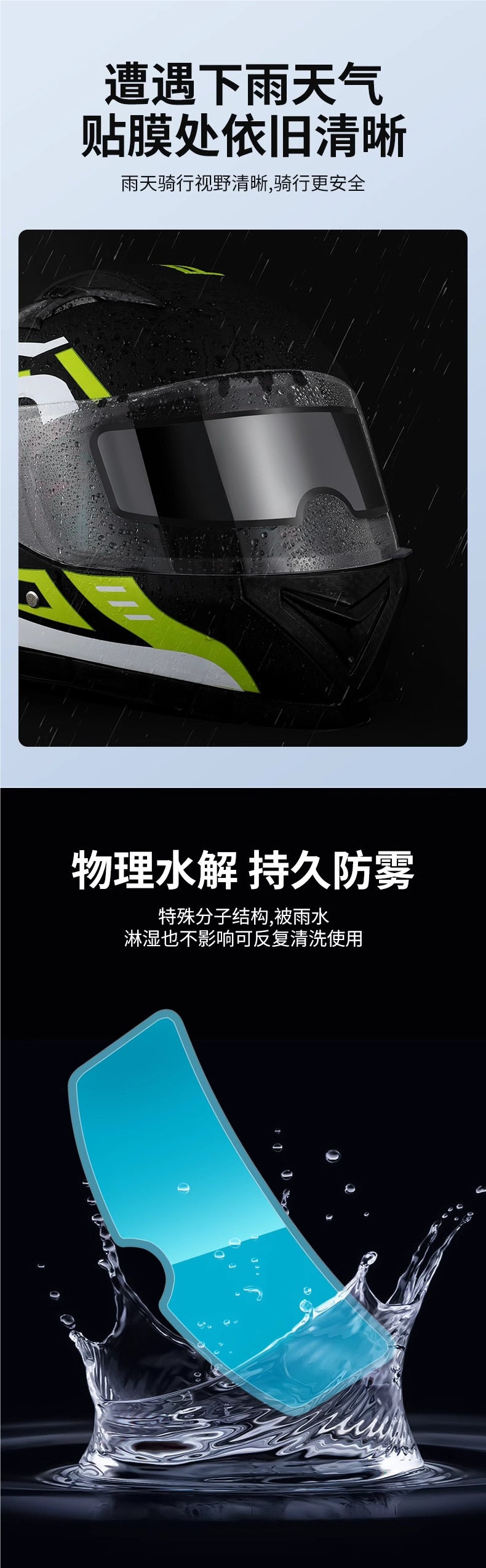 Motorcycle Helmet Rain-Proof and Anti-Fog Film, Winter Universal Lens, Electric Vehicle Half Helmet, Full Helmet Waterproof and Anti-Fog Film