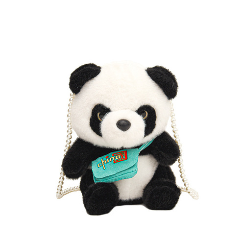 Backpack Panda Plush Toy Small Backpack China Panda Souvenir Children's Crossbody Bag Mink Fleece Plush Shoulder Bag