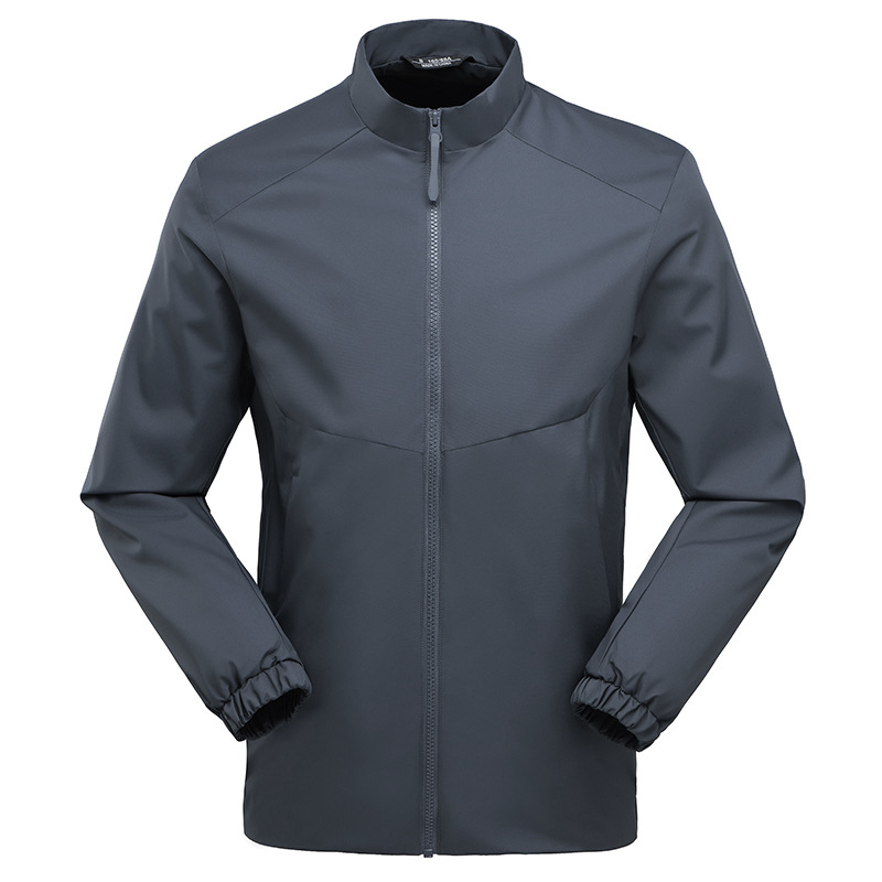 A prueba de viento, impermeable, antiestático, chaqueta con cremallera YKK, chaqueta ejecutiva de negocios de otoño de hombre, log personalizado de alto nivel