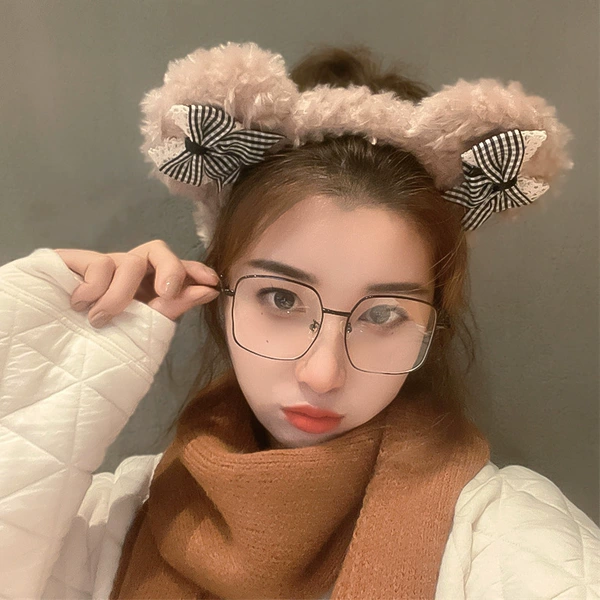 Black bow bear ear headband FG95-02
