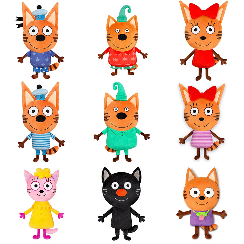 Cross-Border New Product in Stock Kid-E-Cats Cartoon Toy Karamelka Three Cats Doll Plush Toy