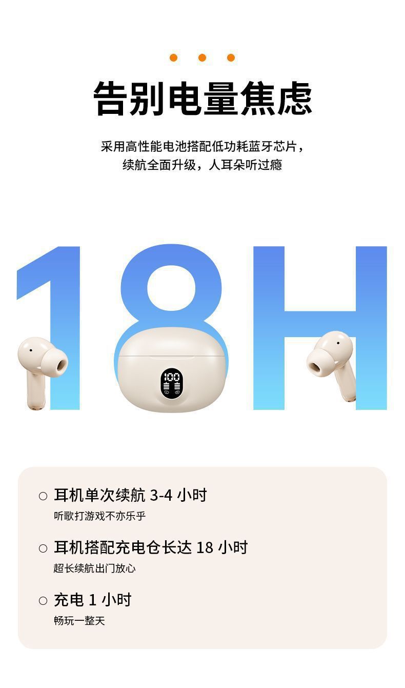 【天籁之音】2026 Yeni Model Kablosuz Bluetooth Kulaklık Kulak İçi Gürültü Azaltma Yüksek Ses Kalitesi Spor Uzun Pil Ömrü