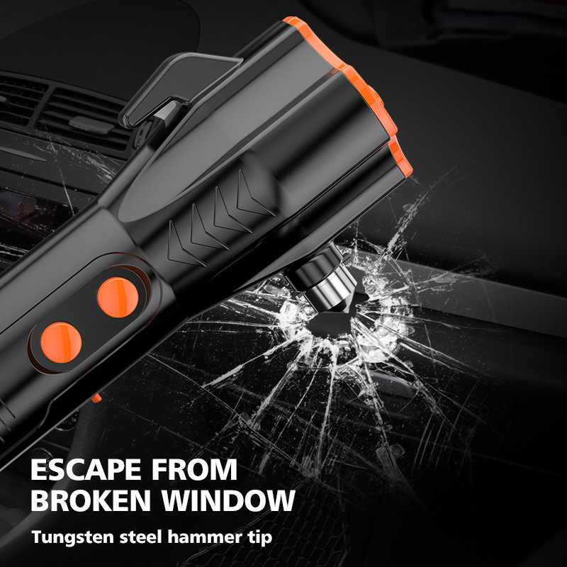 Linterna de luz fuerte de emergencia contra incendios de seguridad multifunción seis en uno Banco de energía de iluminación portátil para exteriores