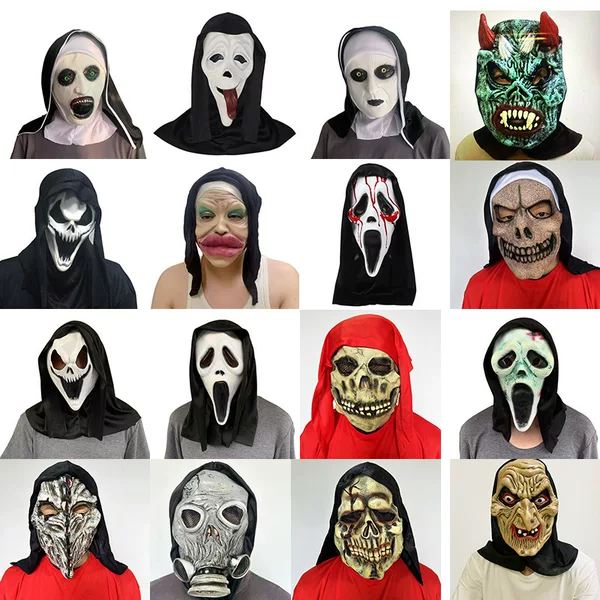 Halloween Horror Scary Headgear Conjuring 2 Thriller Female Ghost Full Face Witch Scream Nun Series Mask