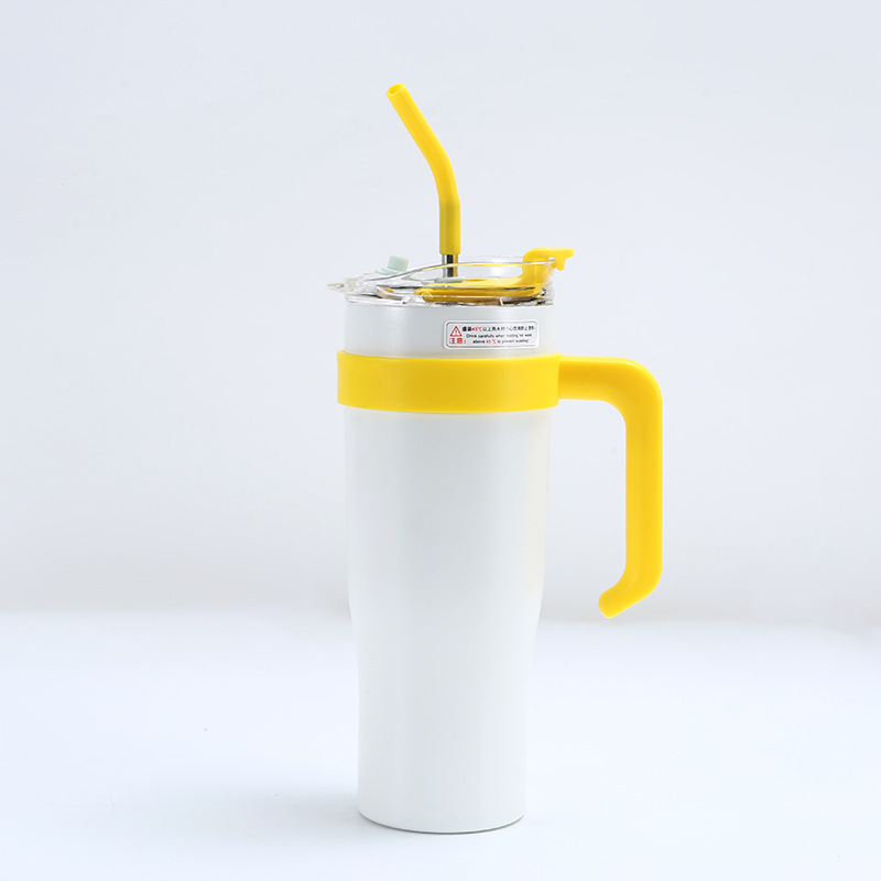 Taza grande multicolor 40 oz estilo Big Mac, vaso de agua con pajilla reutilizable, ideal para bebidas frías o calientes