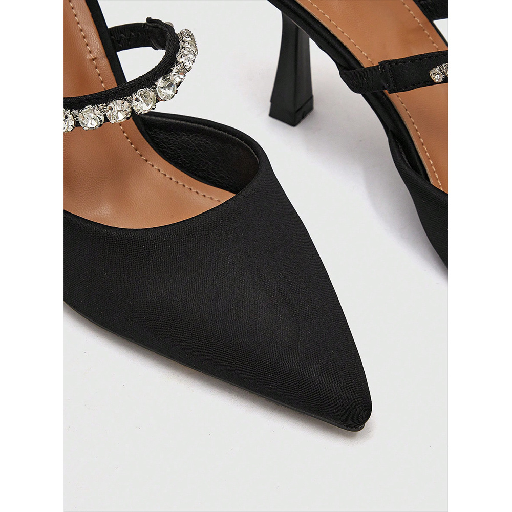 Women's Rhinestone Stiletto Sandals Pointed High Heels Summer Wear_voghion.com