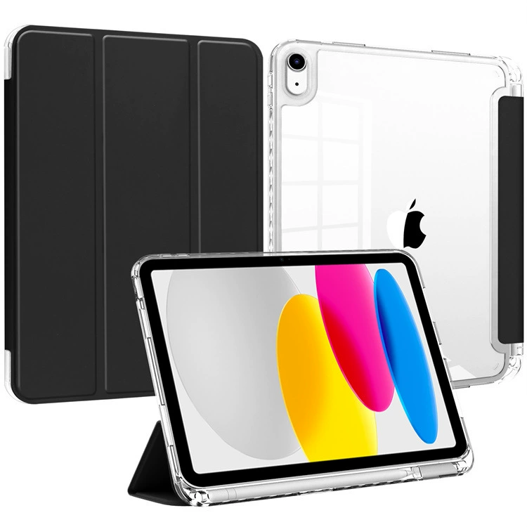 Защитный чехол для планшета (iPad) Pro 11 / Air 10.9 / 10‑го поколения, высокопрозрачная акриловая задняя панель, трёхскладной подставка с отделением для стилуса