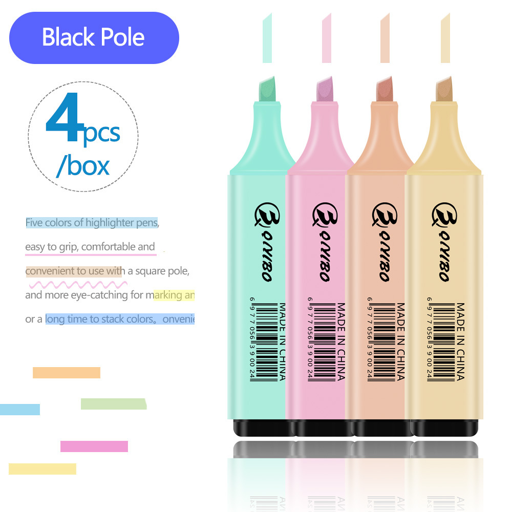 Juego de resaltadores de color macaron, marcadores clave para estudiantes de alto valor, pintura de cuentas de bricolaje, marcadores de graffiti