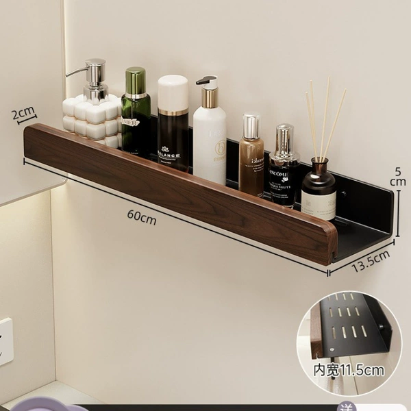 [Light brown] Beech black storage rack—60cm