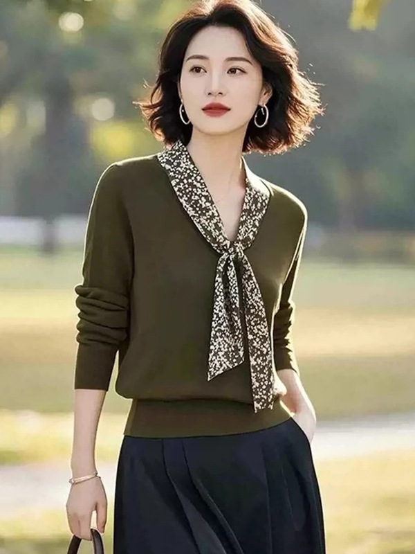 轻熟气质设计感军绿色针织套装裙2025年女装新款高级感秋款套装裙|undefined