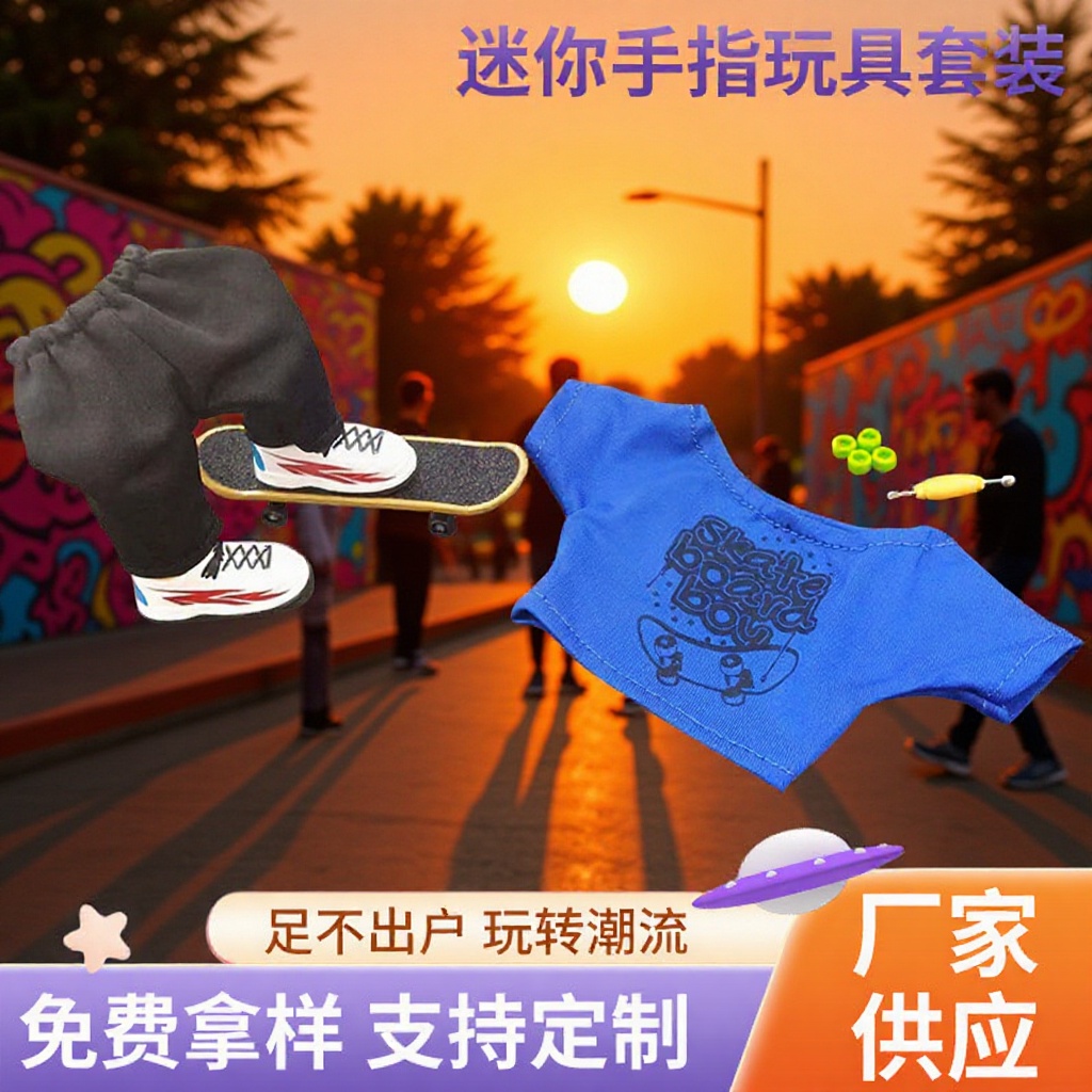 Creative mini finger skateboard suit Ski Scooter Tide play decompression alloy plastic cross-border desktop toy