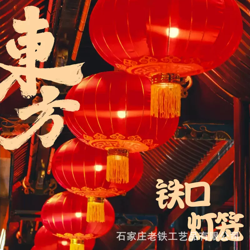 节日铁口灯笼大门口一对户外防水防晒福字灯笼春节中式仿古灯笼