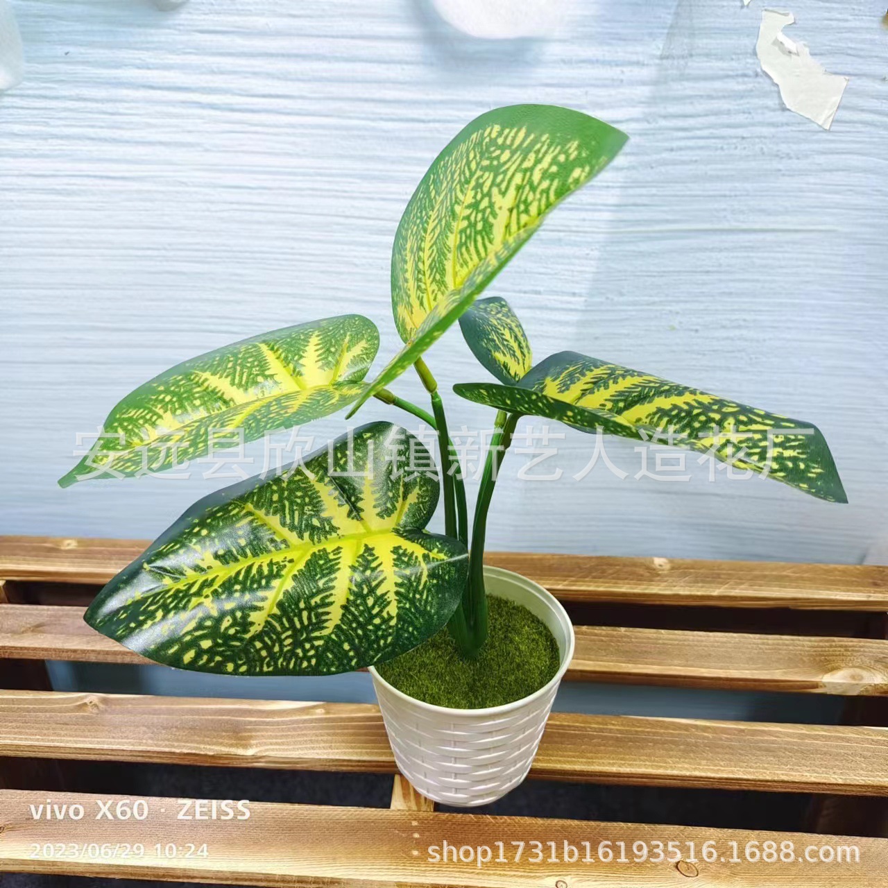 Flor de simulación al por mayor 9 hojas de monstera de simulación verde sobre pegamento Monstera simulación de pared de plantas flor de simulación