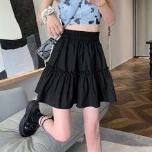 白色半身裙女夏2024新款高腰显瘦蓬蓬雪纺伞裙小个子包臀蛋糕短裙