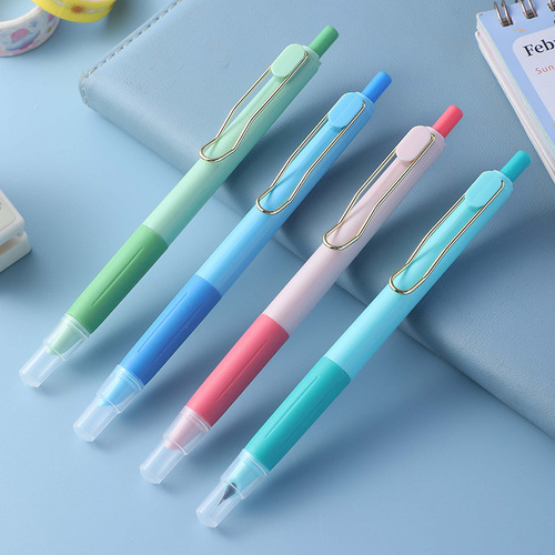 New push-button pen, high-looking candy color pen, replaceable ink bag, push-type for students to practice calligraphy