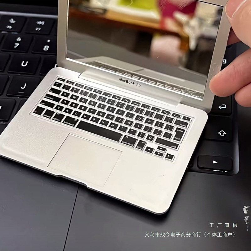 小型ミラー、ミニコンピューター、ラップトップ、折りたたみ式アップル化粧鏡、ポータブルクリエイティブミラーシェイプ|undefined