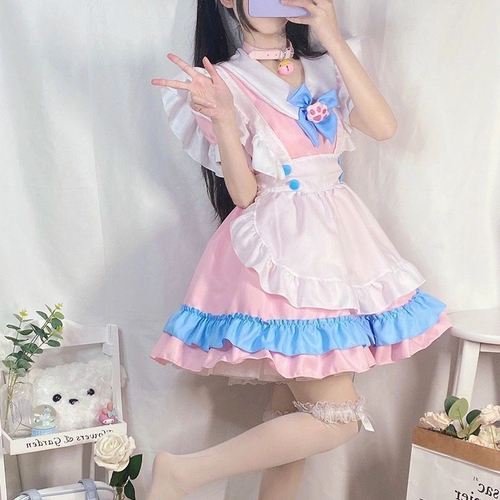cosplay Japanese soft girl maid dress pure and cute pink maid uniform suit cosplay