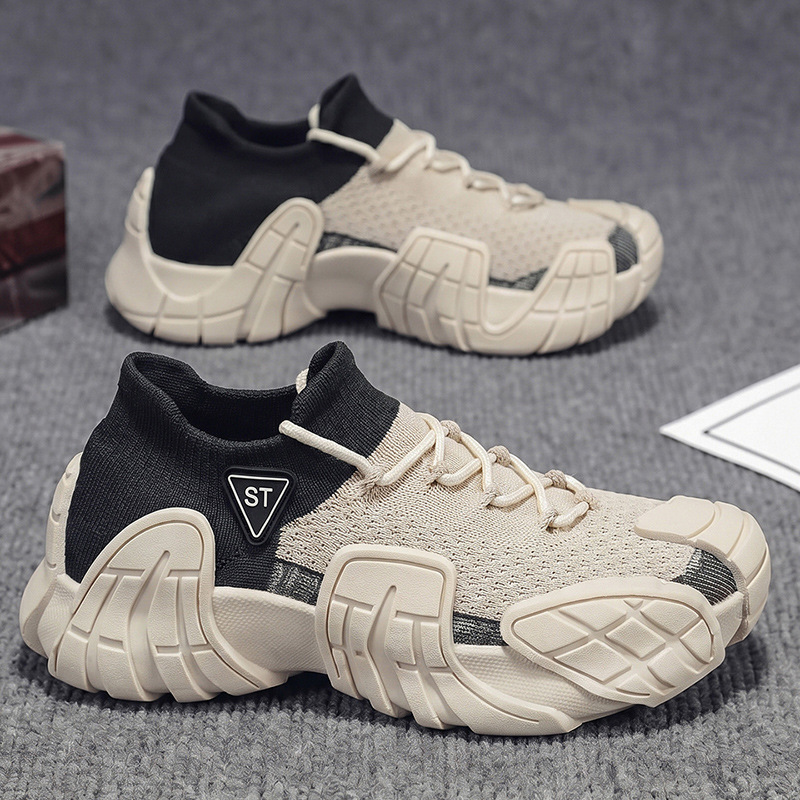Putian Flyknit Yeezy Shoes for Men 2026 Summer Dad Shoes Sock Boots Octopus Volcano Elastic Sock Shoes Sneakers