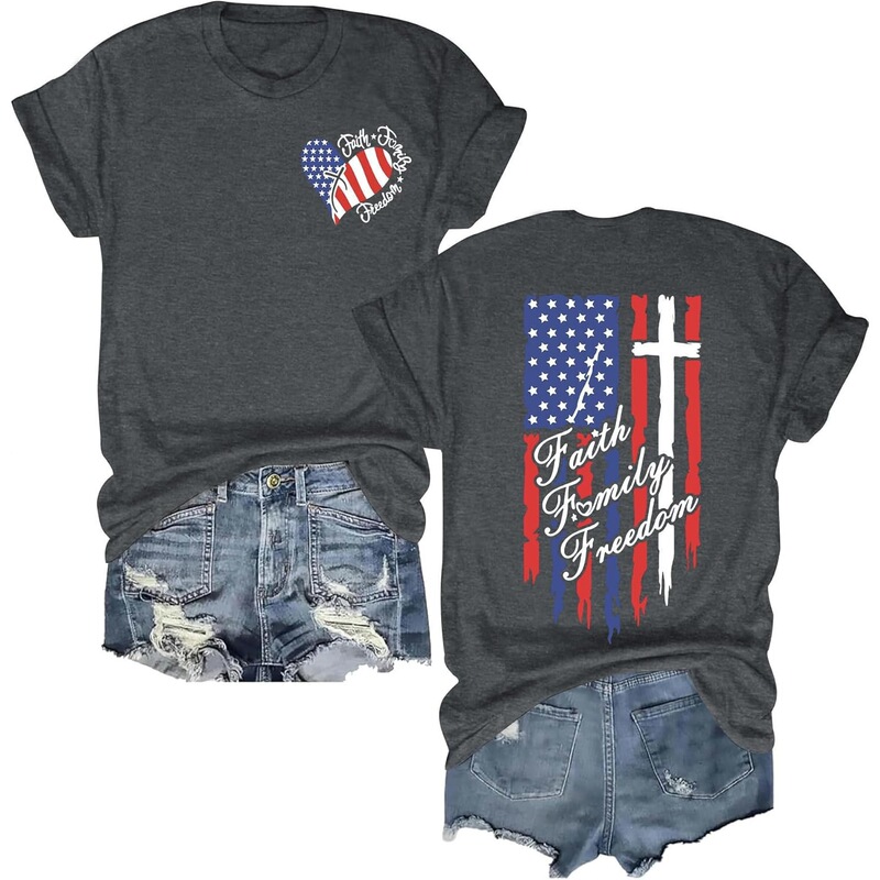 【European Size Cotton T-Shirt】2026 European and American style, July 4th women's shirt, 250-year American star and firework pattern 【European Size Cotton T-Shirt】2026 European and American style, July 4th women's shirt, 250-year American star and firework pattern