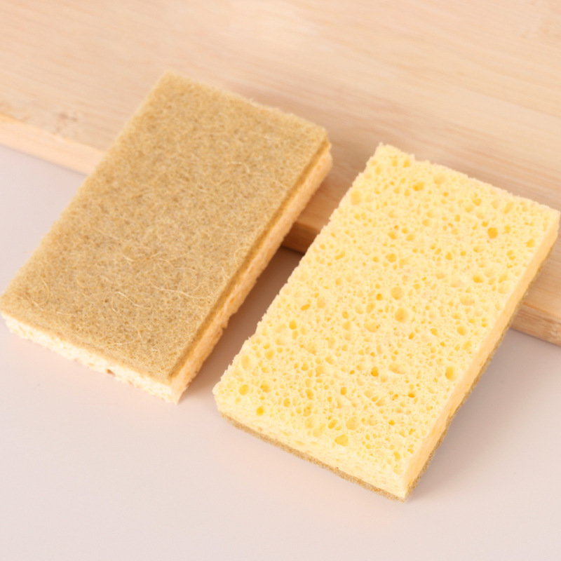 剣麻の木の糊の綿の百潔の布のココナッツのブラウンの食器洗いのスポンジは家庭の台所の吸水の木の糊のスポンジを拭きます。|undefined