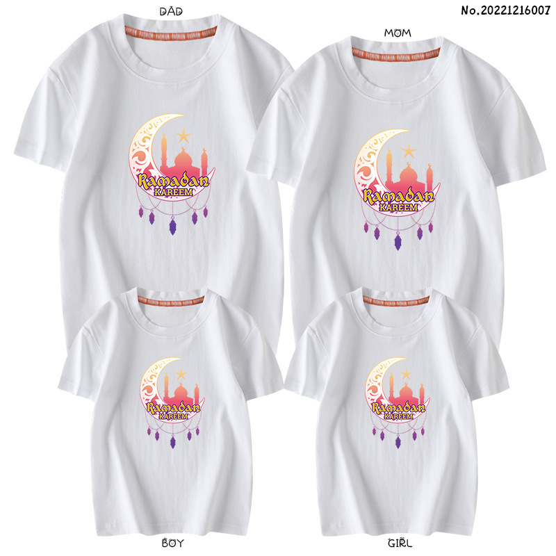 Z warehouse cross-border foreign trade holiday parent-child outfit a family of three family portrait short-sleeved T-shirt wholesale 20221216007