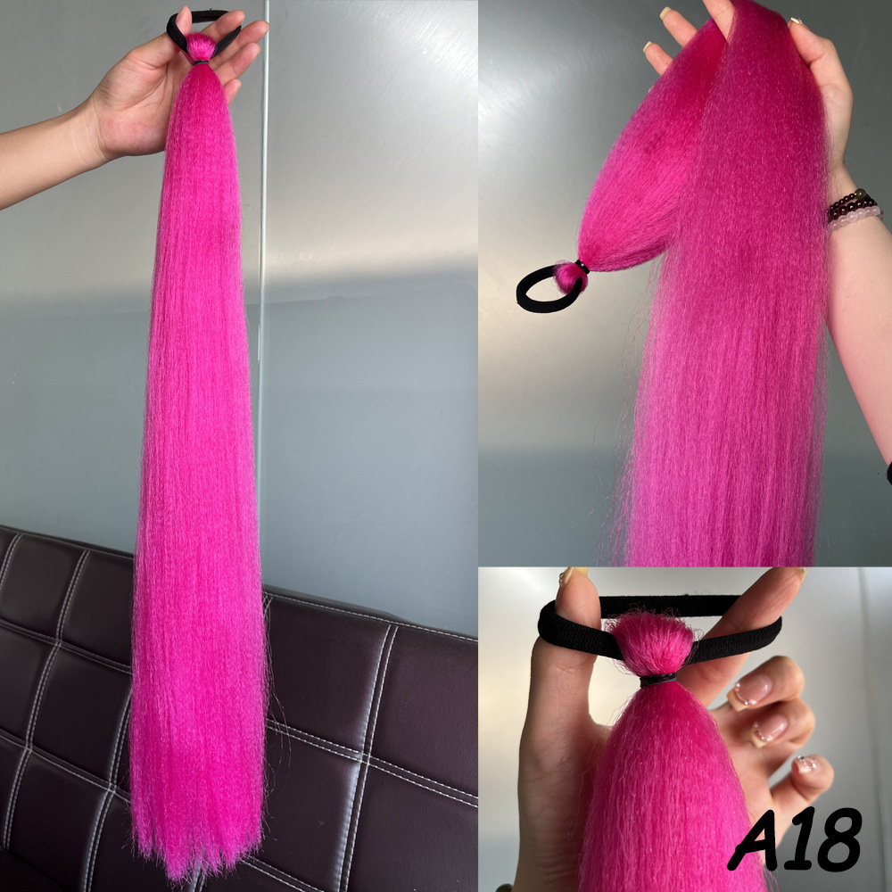 2 piezas de niños niñas pelucas elásticas pelucas de cola de caballo boxeo trenzas de cuerda elástica colorida trenzas de cola de caballo trenzas