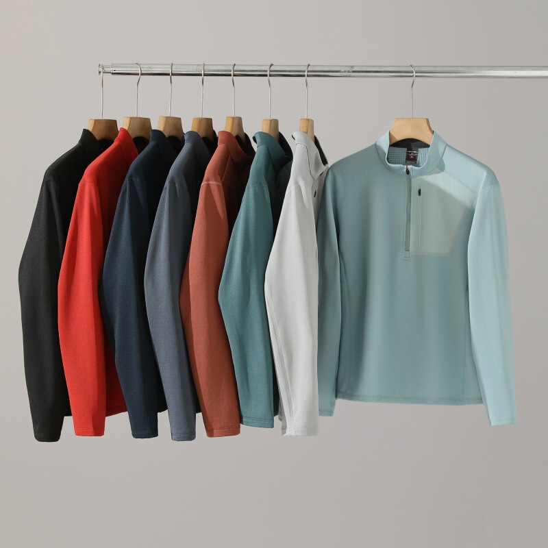 Lt Series! Quick-Warming Fleece! 3D Vertical Cutting! New Autumn and Winter Men's Half-Zip Stand-Up Collar Fleece Sweatshirt