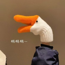 手工搞怪天鹅针织毛线手套女秋冬季可爱连指保暖加绒加厚防寒学生