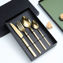 亚马逊跨境不锈钢餐具四五件套骑士系列西餐牛排刀叉勺礼盒可logo