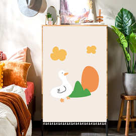 卡通儿童门帘流苏款隔断柜子帘衣柜帘子遮挡帘魔术贴轨道装饰E18