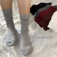 Ankora Red Boneless Solid Color Pile Socks for Children Korean Style Ins Style Simple All-Match Mid-Socks Autumn and Winter Long Socks